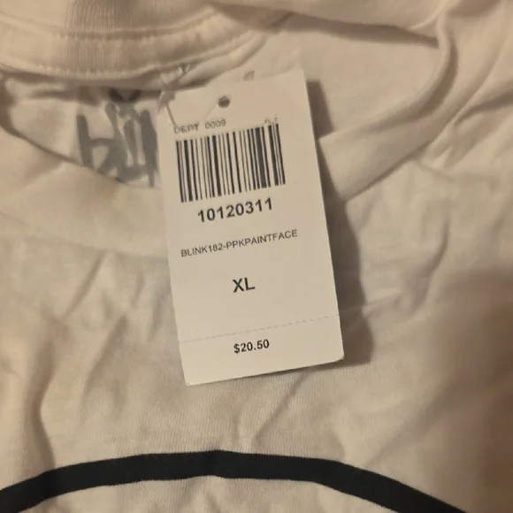 Hot Topic White Tee with Blue and Pink Graphic - Picture 2 of 2